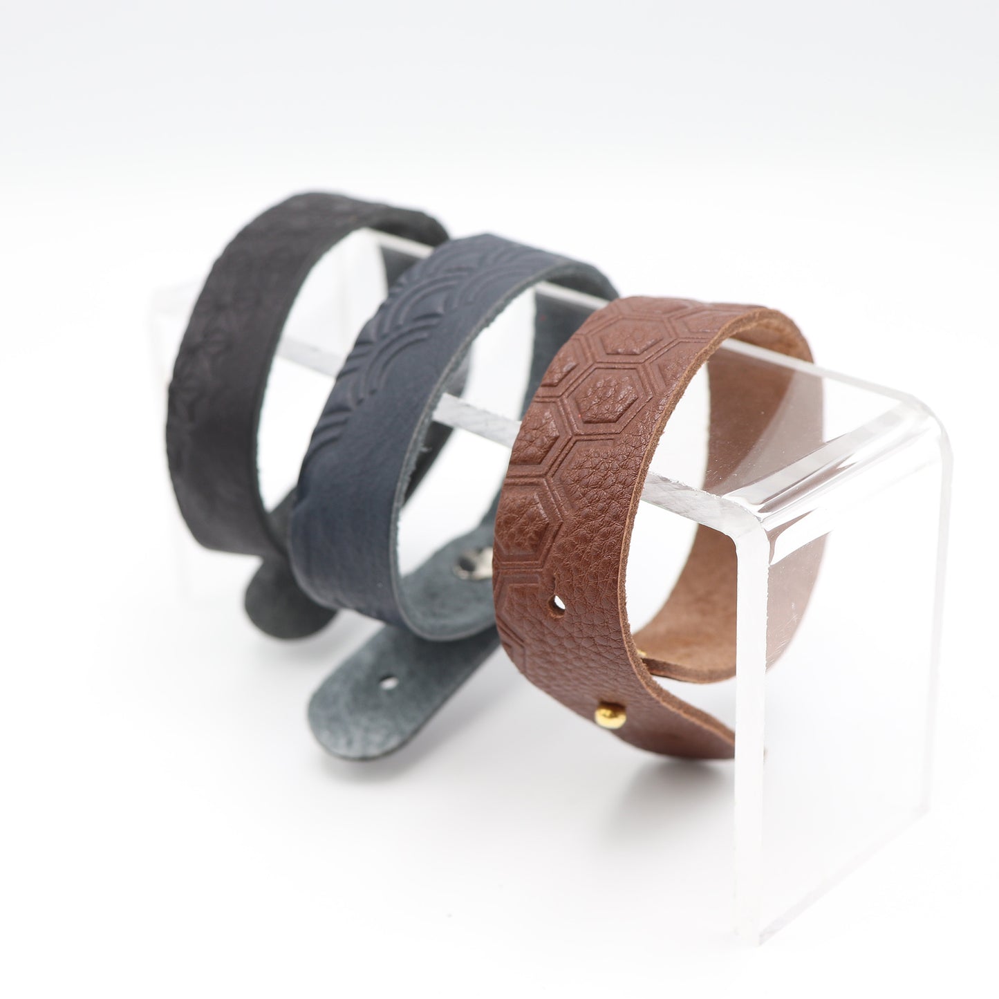 日本型格傳統花紋皮手鏈 Leather Bracelet with Unique Traditional Japanese Pattern