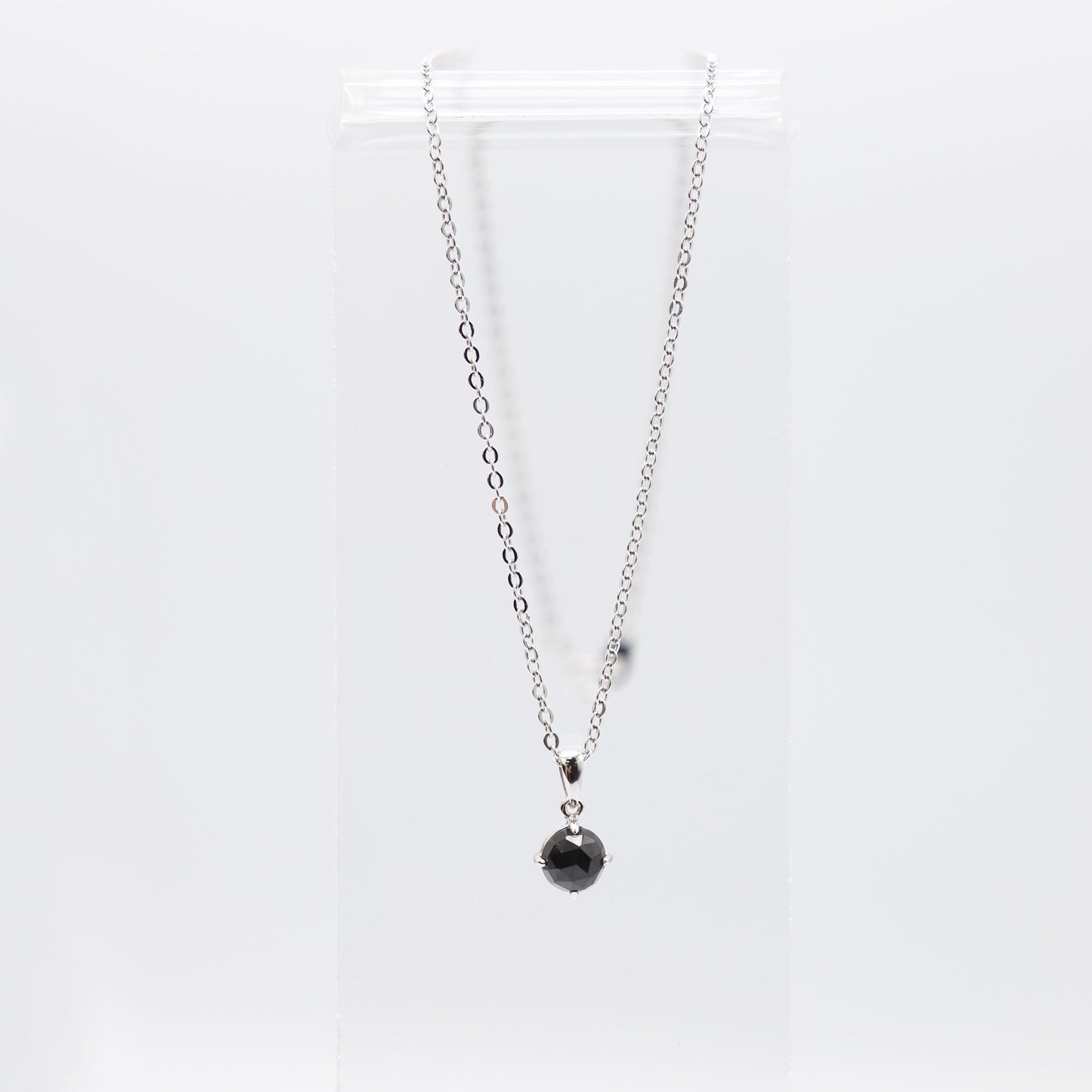 黑色尖晶石玫瑰切工1ct 吊墜項鏈 Black Spinel with Rose Cut 1 Ct Pendant Necklace