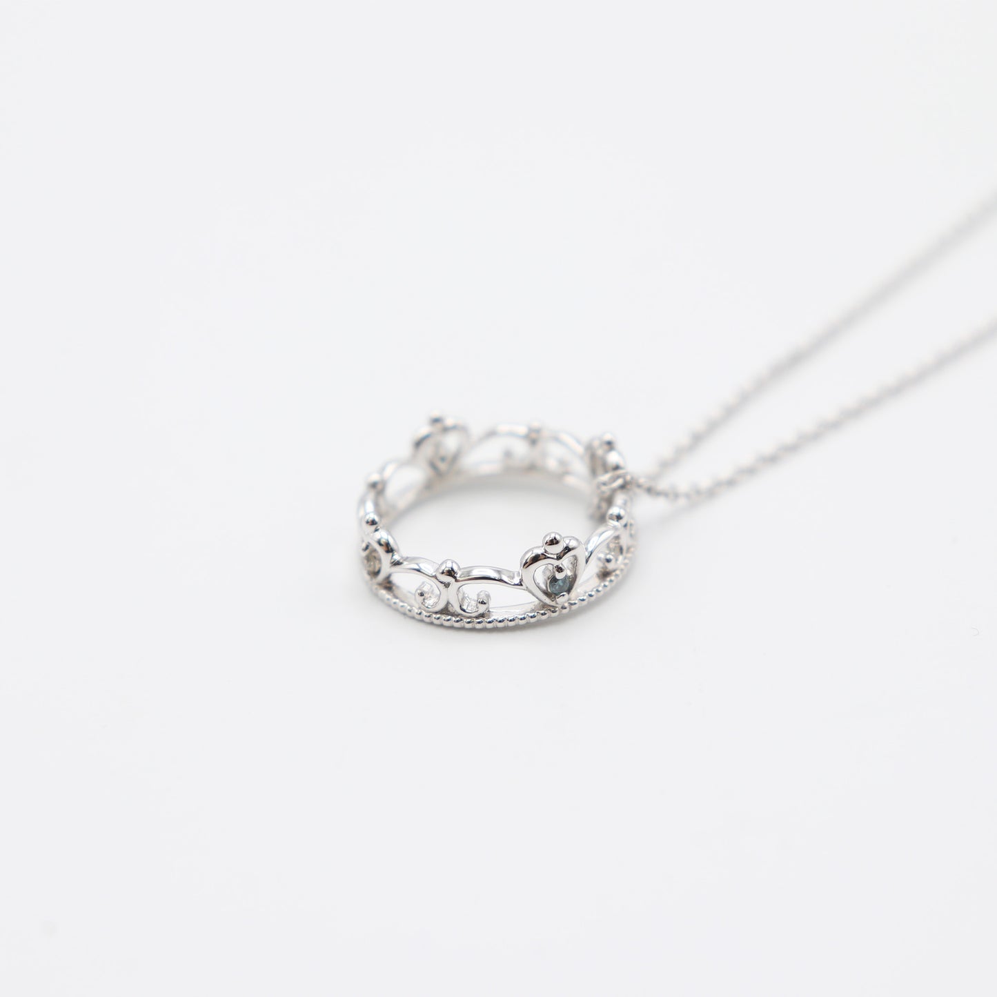 小碎石皇冠吊墜項鏈 Crown Pendant Necklace